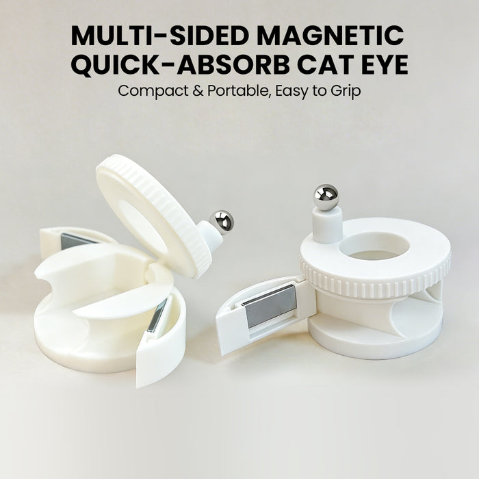Rotating Cat Eye Magnet - White Openable Ring Design Glass Bead Effect Magnetic Wand for Cat Eye Gel Polish
