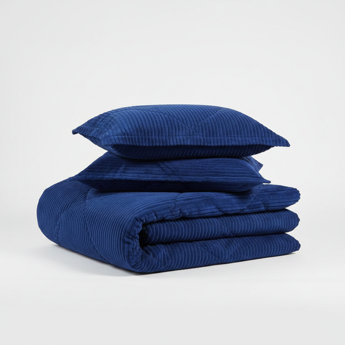 Royal Blue Velvet 4pc Duvet Set 5x6