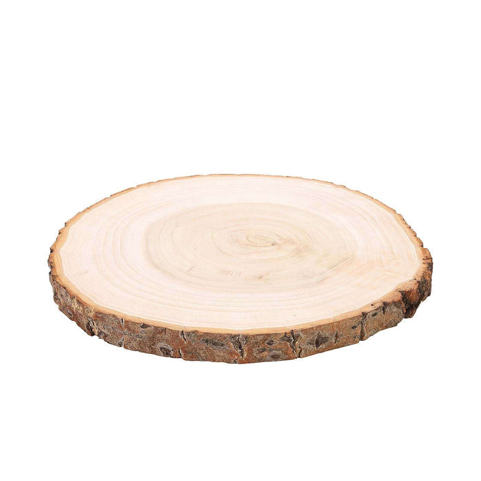 Natural wood slice with bark edge for rustic decor or serving. #whtbkgd