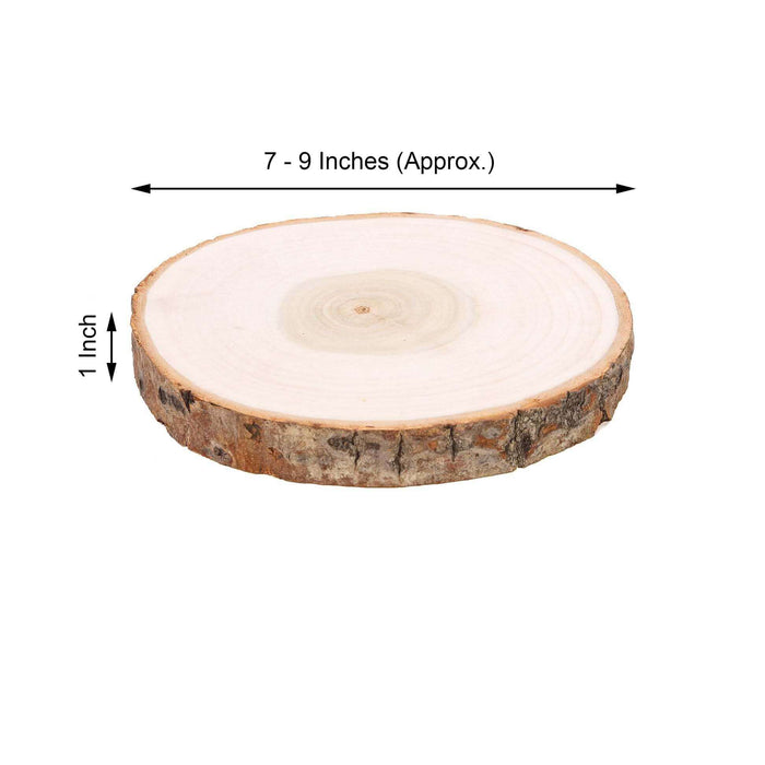 Natural wood slice, 7-9 inches in diameter, 1 inch thick