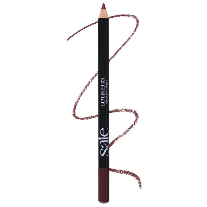 Saie Lip Liner 101 in various shades, showing a creamy, nourishing lip pencil with a sleek design and twist-up tip.