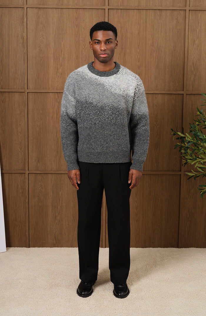 Salvador Ombre Knit Sweater In Grey