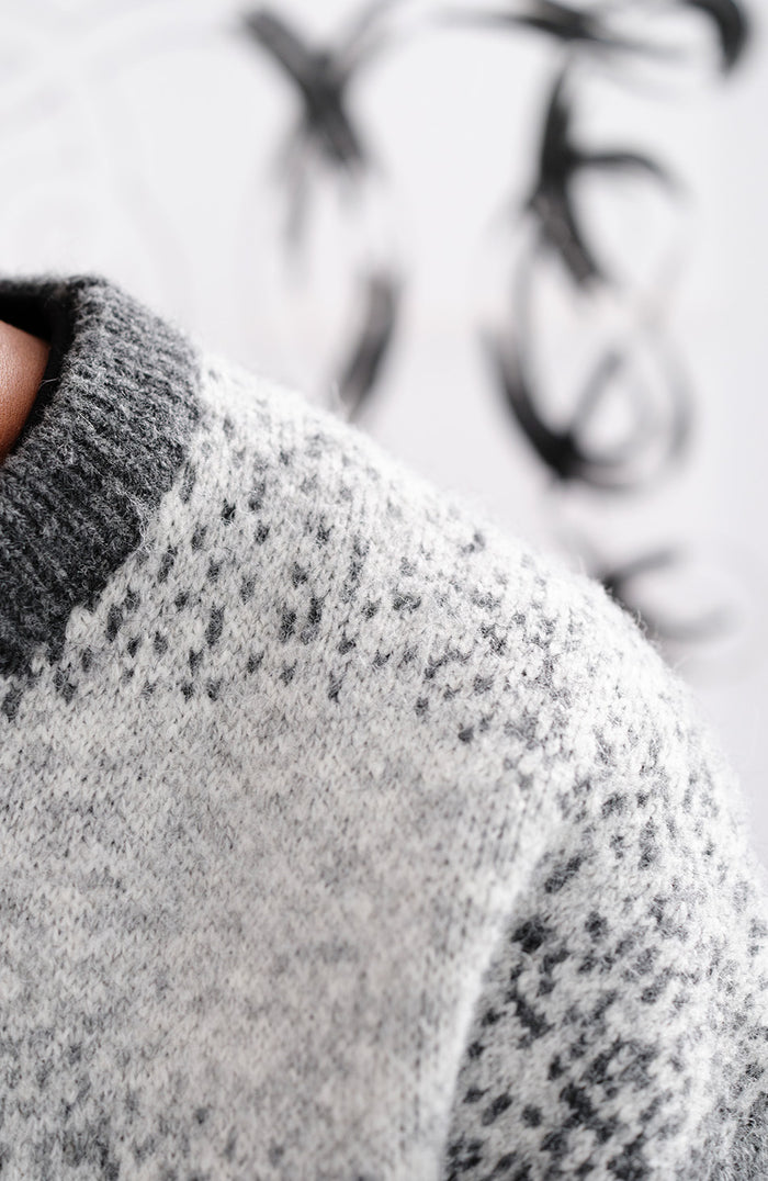 Salvador Ombre Knit Sweater In Grey