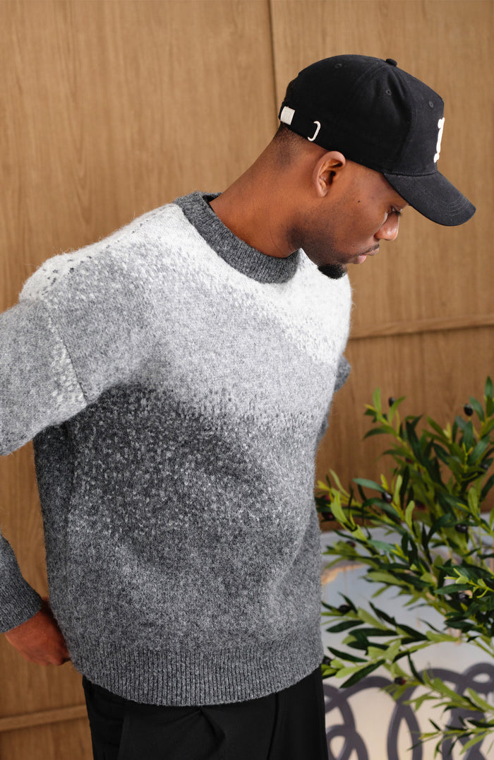 Salvador Ombre Knit Sweater In Grey
