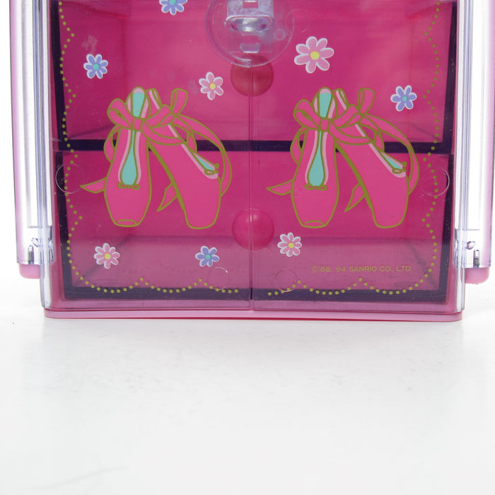 Vintage 1984 Sanrio Petite Plie jewelry box with ballerina ballet slippers