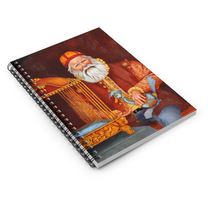 Santa with Birdcage Spiral Notebook — Festive Vintage Holiday Journal