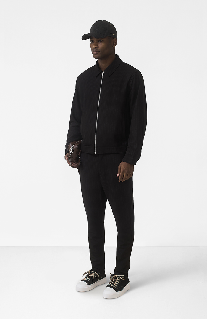 Savile Regular Pinstripe Jacket in Black