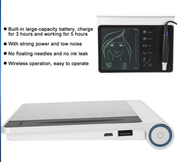 SD Cosmetics Care Silver Permanent Makeup Digital Machine - LCD Touch Screen & 4500mAh Battery - SD Cosmetics Care