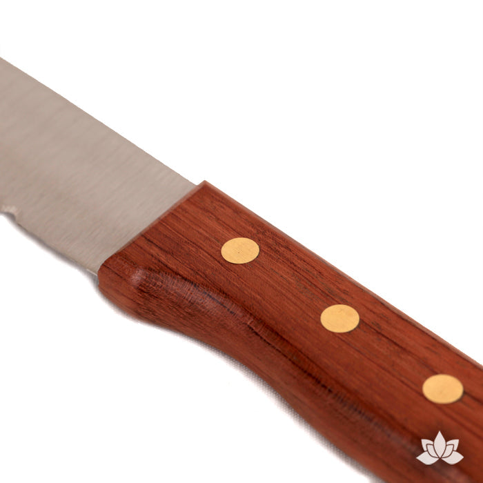 Serrated Knife 14" stainless steel used for cutting layers in your larger cakes when cake decorating.  A cake decorator's must have in the bakery or kitchen.