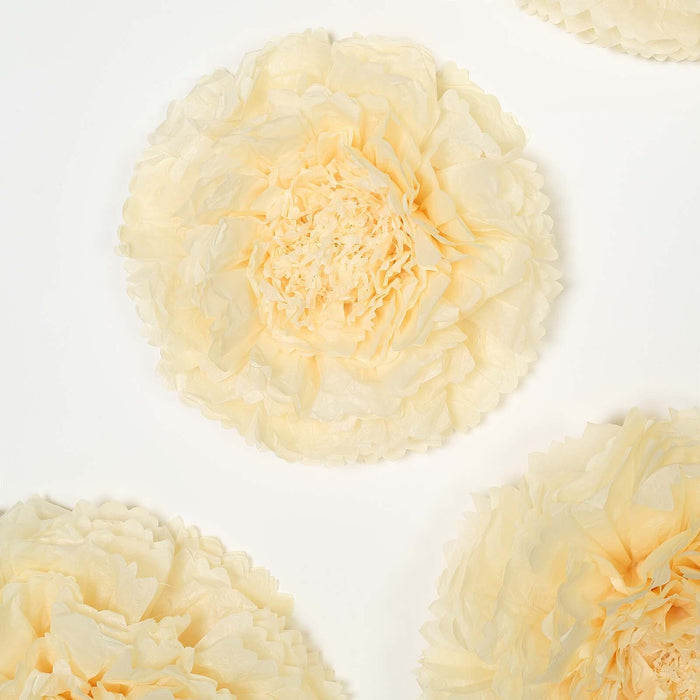 Soft cream paper flower decorations