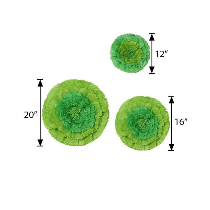 Green floral wall decor set of three in varying sizes
