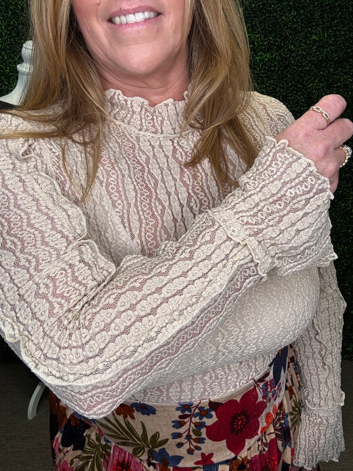 Sheer Lace Fitted Top