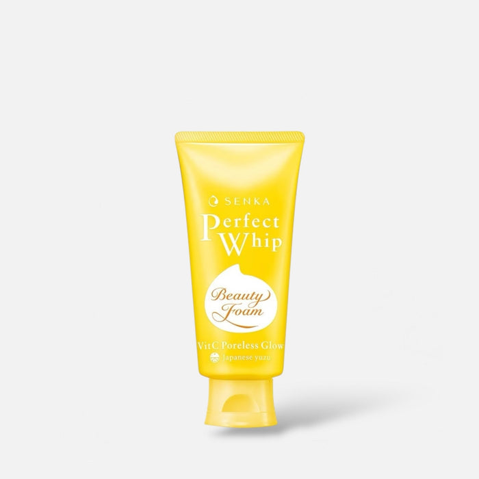 Shiseido Senka Perfect Whip Vit C Poreless Glow Foam Cleanser 100g غسول شيسيدو سينكا بيرفكت ويب بفيتامين سي لتفتيح المسام - Princess Cosmetics Qatar