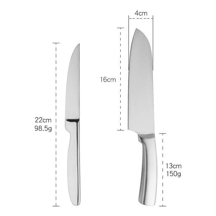Silver Kitchen Knives Set