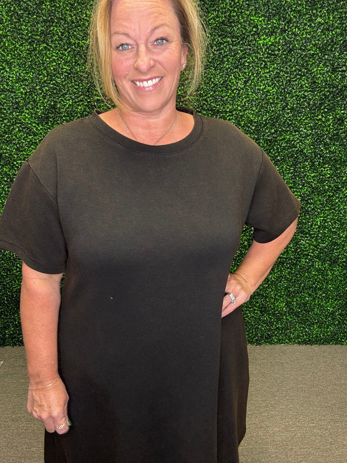 Simply Classic Black Dress-White Birch