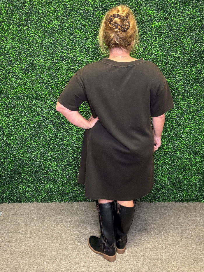 Simply Classic Black Dress-White Birch
