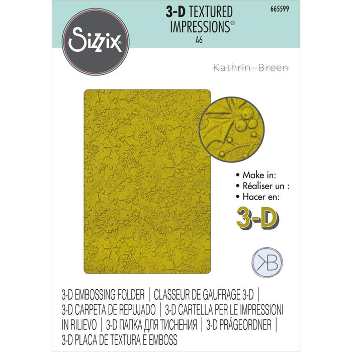 Sizzix - 3D Textured Impressions By Kath Breen - Winter Foliage. Show your artistic style using the Sizzix Art Nouveau 3-D Textured Impressions Embossing Folder. Available at Embellish Away located in Bowmanville Ontario Canada.