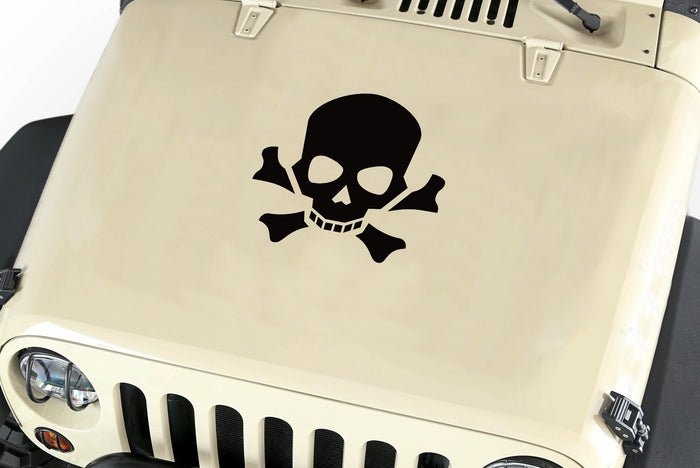 Skull Hood Body Vinyl Decal Sticker (16) fits: Jeep Wrangler JK TJ YJ