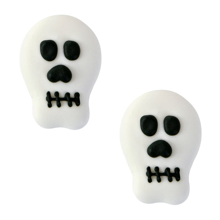 Halloween Royal Icing Toppers for decorating your own cupcakes, chocolates, cookies, cakes, and other desserts. Edible hand piped icing toppers ready to use on your food.