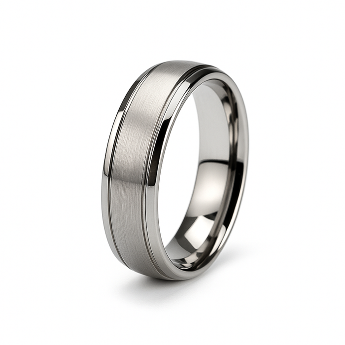 Sleek Satin Finish Stainless Steel Ring