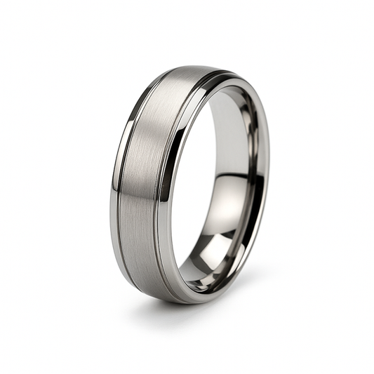 Sleek Satin Finish Stainless Steel Ring