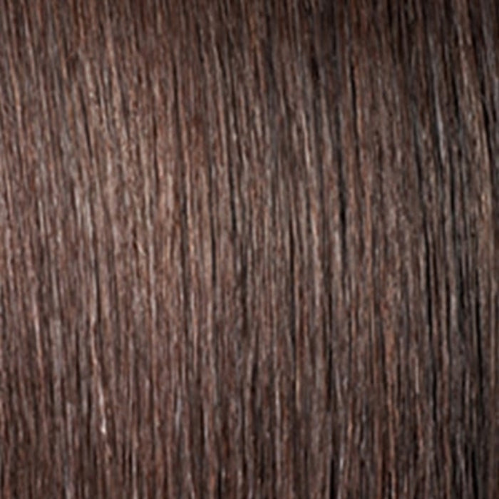 SENSATIONNEL Butta Lace Unit 14 wig close up of straight brown synthetic hair texture with subtle highlights