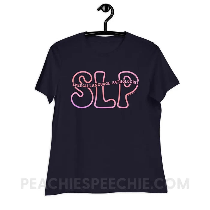 SLP Passthrough Women’s Relaxed Tee - Navy / M - peachiespeechie.com