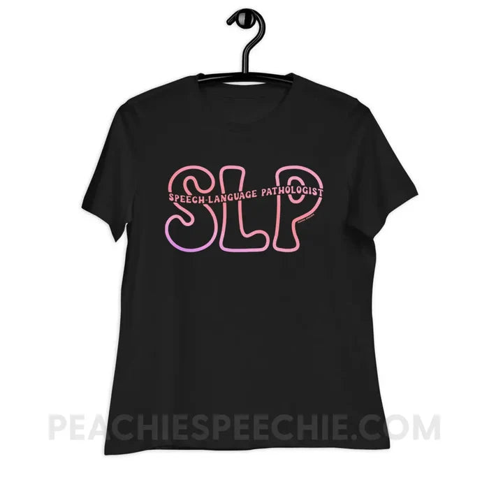 SLP Passthrough Women’s Relaxed Tee - Black / S - peachiespeechie.com