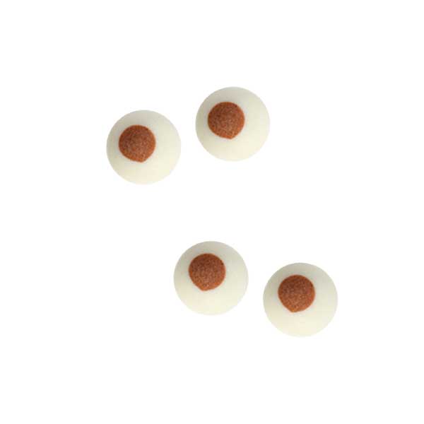 Small Crooked Brown Eyes Royal Icing Decorations (Bulk)