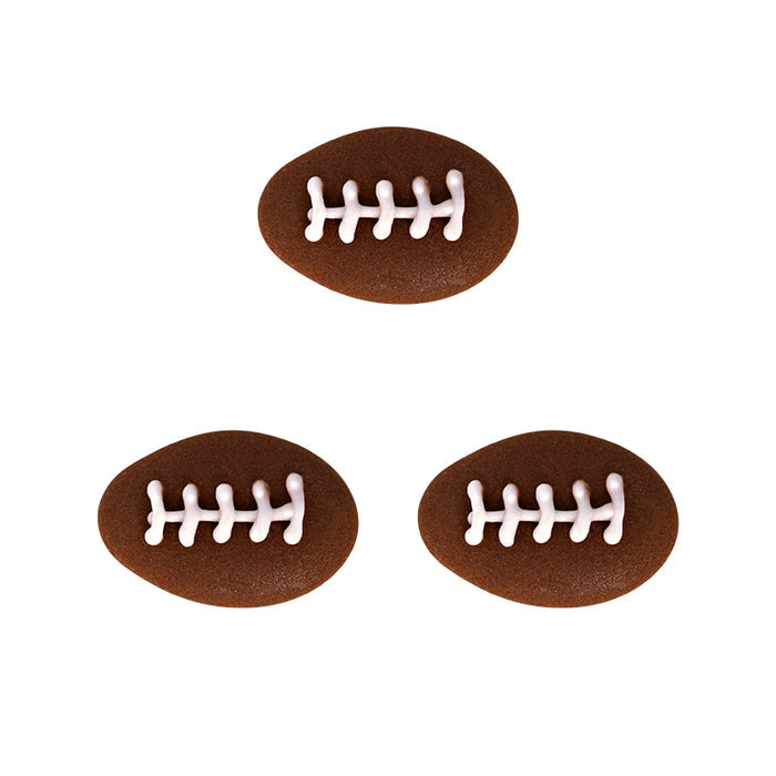 Football Royal Icing Topper for cake decorating your own cupcakes, cakes, and fine chocolates.  Edible chocolate decorations.