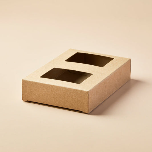 Soap Box - Double Bar with Windows (KRAFT COLOR)