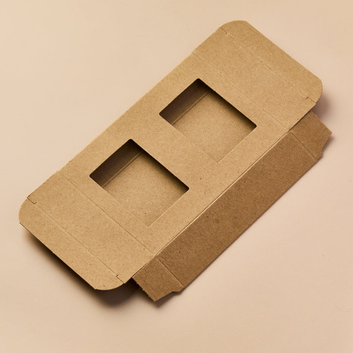 Soap Box - Double Bar with Windows (KRAFT COLOR) - close-up
