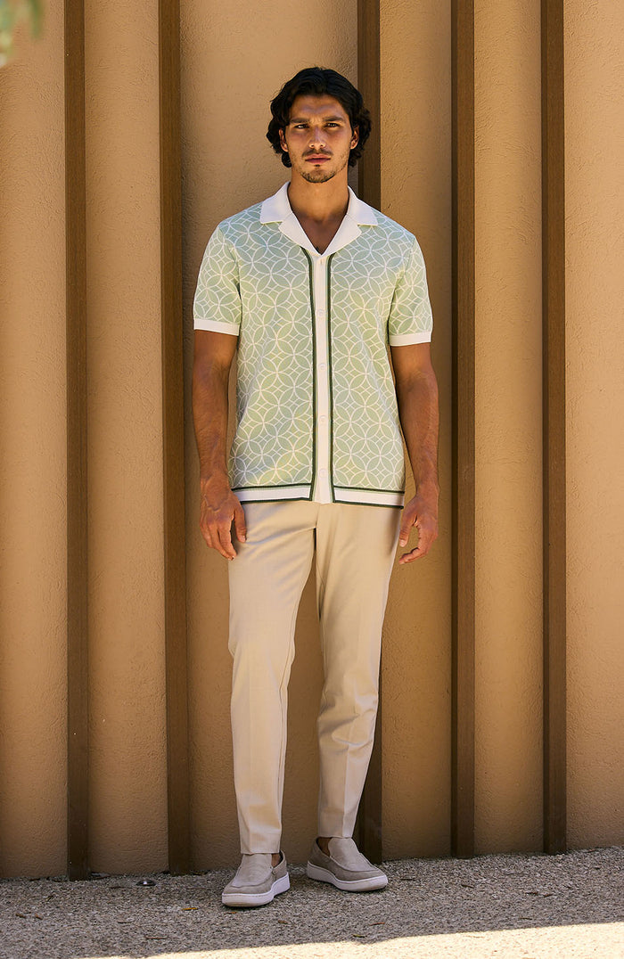 Solato Jacquard Knit Shirt in Mint