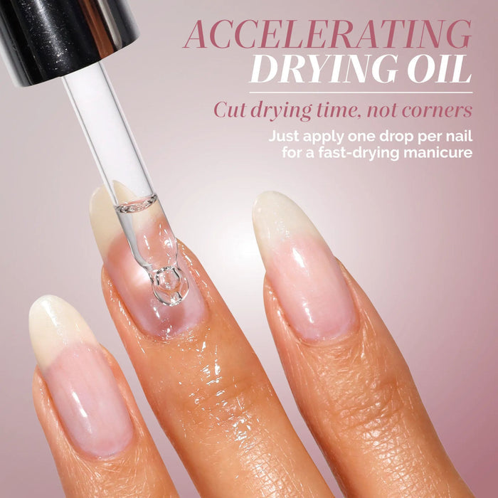 LONDONTOWN S.O.S. Salon Staples uses a dropper to apply drying oil to nails—just one drop per nail ensures a quick-dry, salon-quality manicure and reveals the secret to flawless results every time.