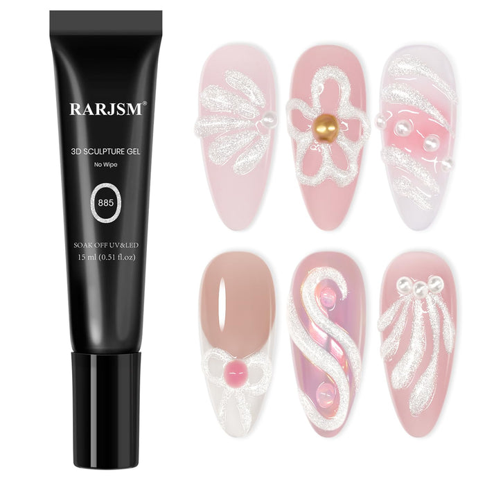 Sparkle Silver No-Wipe 3D Sculpting Gel for Nail Art Designs