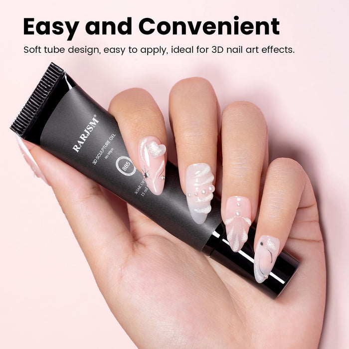 Sparkle Silver No-Wipe 3D Sculpting Gel for Nail Art Designs