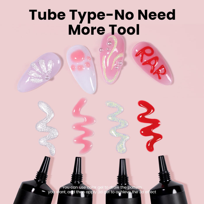 Sparkle Silver No-Wipe 3D Sculpting Gel for Nail Art Designs