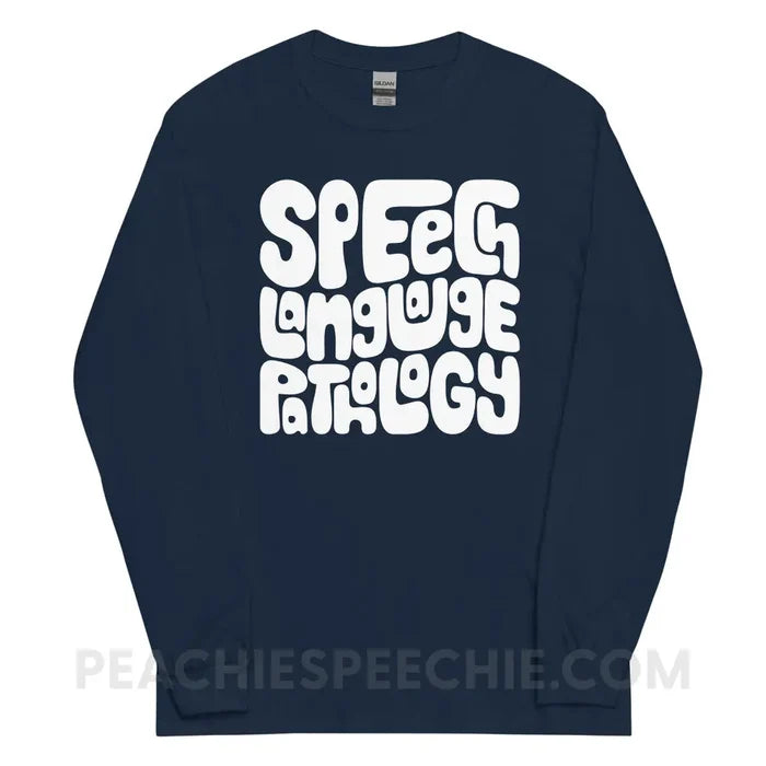 Speech Language Pathology Smush Long Sleeve Tee - Navy / S - peachiespeechie.com