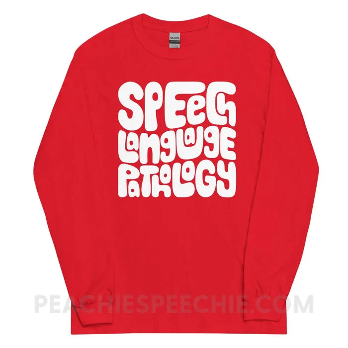 Speech Language Pathology Smush Long Sleeve Tee - Red / S - peachiespeechie.com