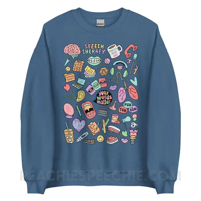 Speech Life Stuff Classic Sweatshirt - Indigo Blue / S - peachiespeechie.com