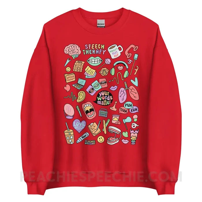 Speech Life Stuff Classic Sweatshirt - Red / S - peachiespeechie.com