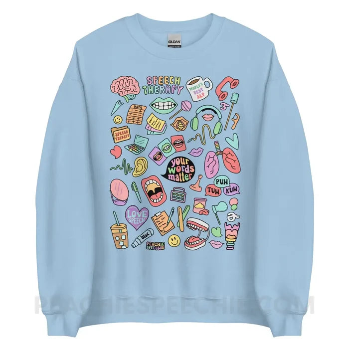 Speech Life Stuff Classic Sweatshirt - Light Blue / S - peachiespeechie.com