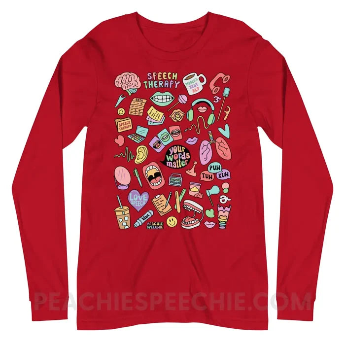 Speech Life Stuff Premium Long Sleeve - Red / XS - peachiespeechie.com