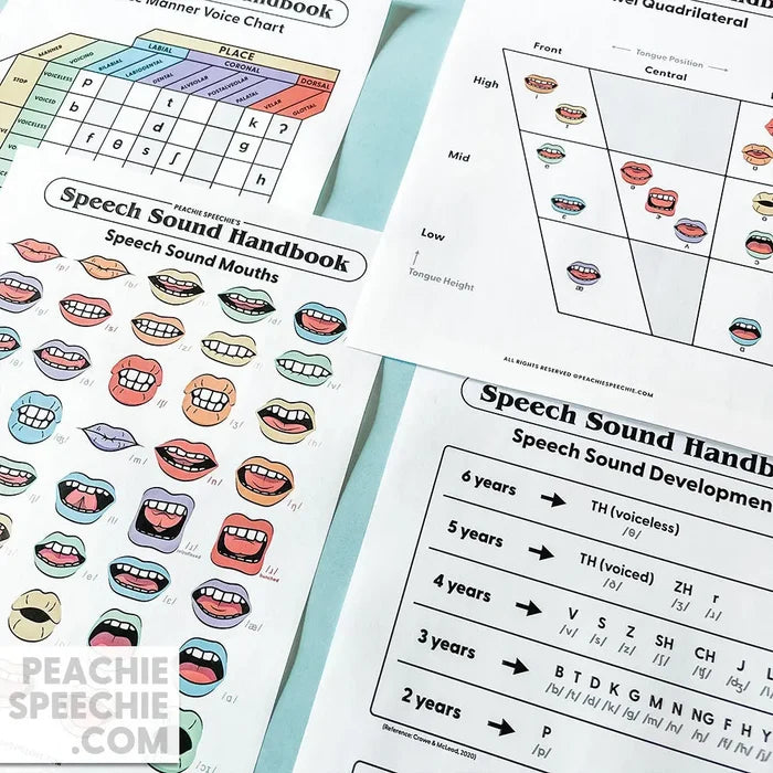 Speech Sound Handbook by Peachie Speechie - Materials peachiespeechie.com