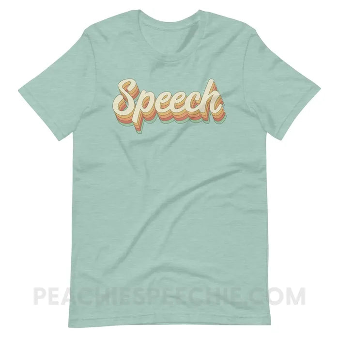 Speech Stack Premium Soft Tee - Heather Prism Dusty Blue / XS - peachiespeechie.com