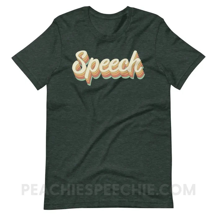 Speech Stack Premium Soft Tee - Heather Forest / S - peachiespeechie.com