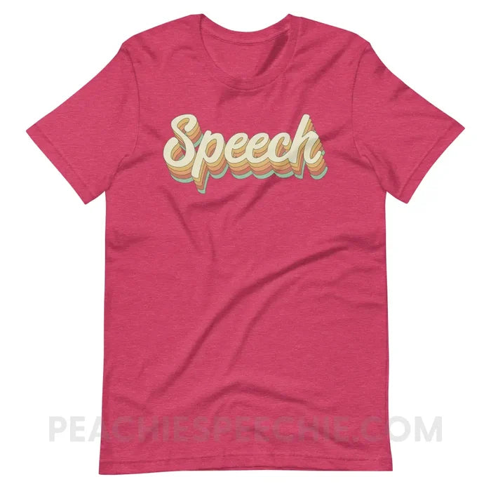 Speech Stack Premium Soft Tee - Heather Raspberry / S - peachiespeechie.com