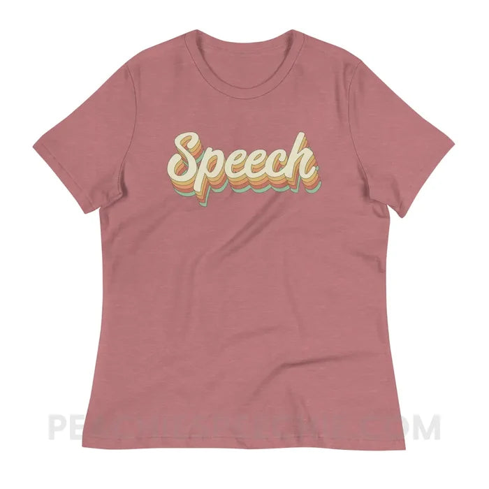 Speech Stack Women’s Relaxed Tee - Heather Mauve / S - peachiespeechie.com