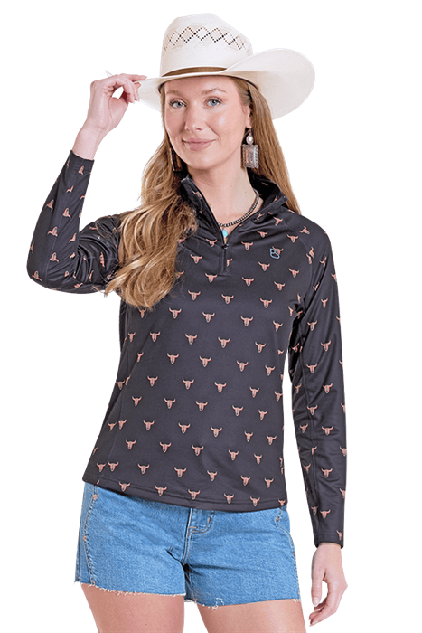 Woman wearing Texas Longhorns shirt