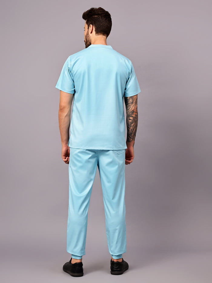 Stretchable (2Way) Men Aqua Blue Jogger